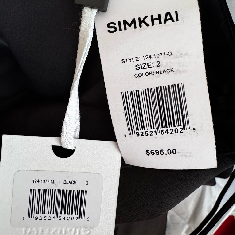 NWT•Simkhai•Hansel Ruched Satin Halterneck Gown•Black•Sz 2 - Picture 10 of 10